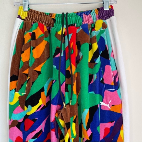 Puma T7 Men's Velour Track Pants mens size small soccer rainbow patterned stripe - Picture 14 of 15